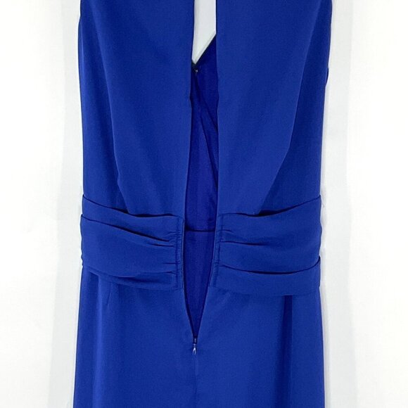 Tommy Bahama Dress Women 4‎ Blue Tiered V-Neckline Tie Lined Back Cutout Maxi - Picture 10 of 13